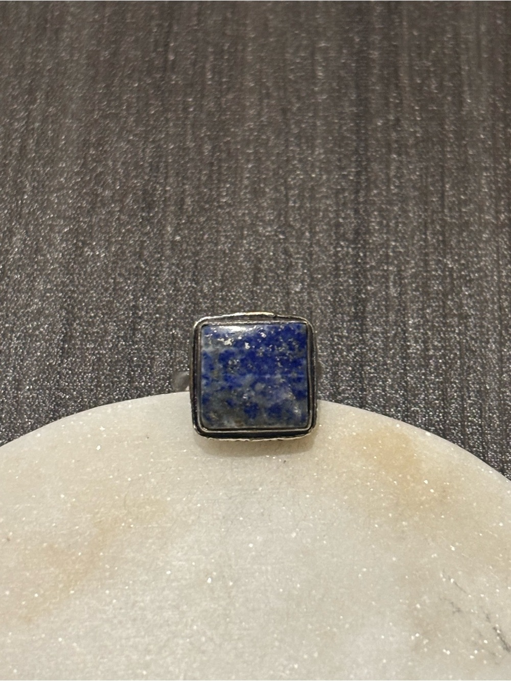 Square Lapis Lazuli Men's Statement Ring - Blue